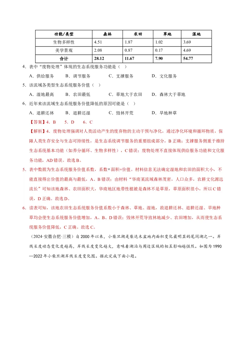 《第28讲生态脆弱区的综合治理(专项练习)(教师版)_地理_2026年_2026年高考地理一轮课件+讲义+练习(安徽专用)-G326》第7页预览