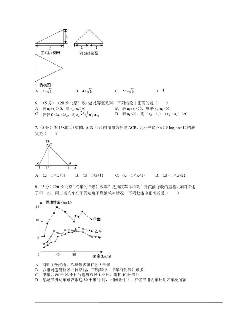 《2015年北京高考理科数学试题及答案_高考一二三轮复习_数学_2027年高考数学专项复习更新中_2008年-2026年数学高考真题-G427_2008-2020年高考_2008-2020年_地方卷_地方卷高考理科数学》第2页预览