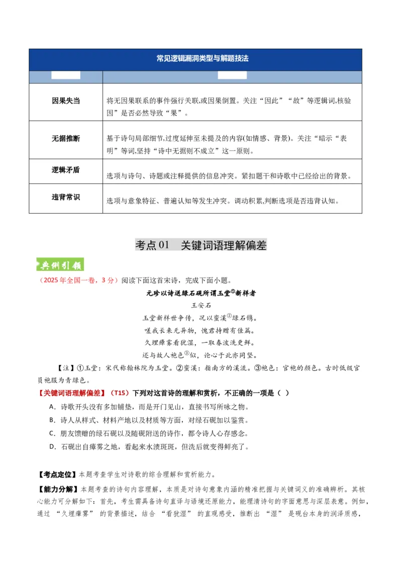 《题型01古代诗歌选择题题型突破（题型专练）（全国通用）（学生版）_专项复习_2026年-语文专项复习_2026年高考语文重难点讲义专练（新高考通用）-G102_2026版》第3页预览