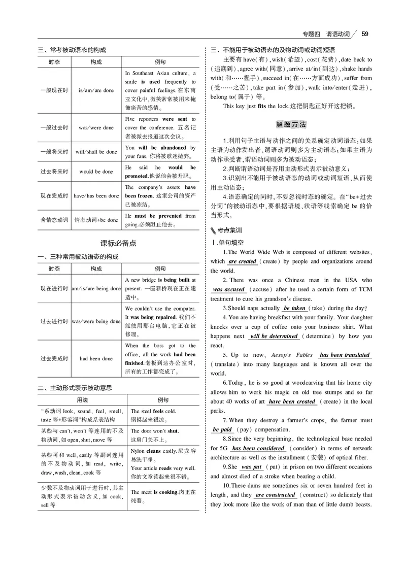 《专题四谓语动词_2022版教学资源包_五年高考三年模拟_2022版课标版高考总复习英语5·3B版_专题四谓语动词_专题四谓语动词（专题电子书）_专题电子书》第7页预览