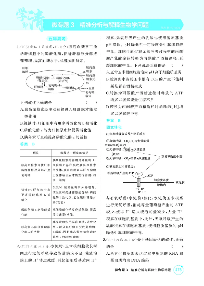 《1_精练册-微专题3精准分析与解释生物学问题_2026版教学资源包_202653高考总复习A版_湖南版_2026版.湖南版.选考总复习.生物.5·3A版_微专题_微专题3精准分析与解释生物学问题_4_PDF教参电子书》第1页预览