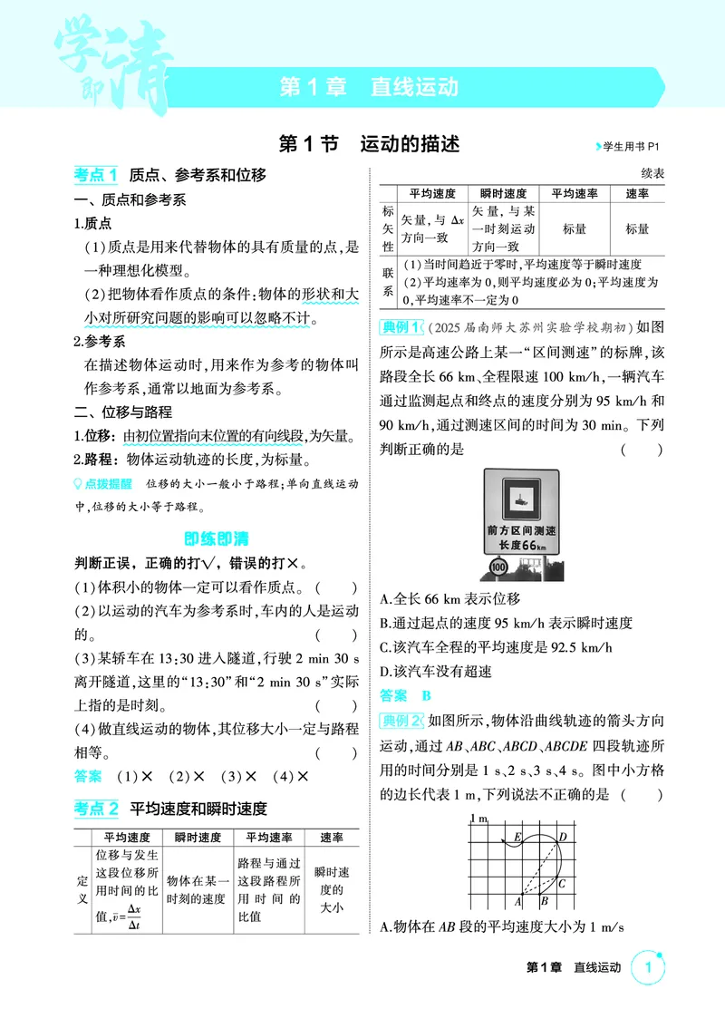 《1_精讲册PDF01-第1章直线运动_2026版教学资源包_202653高考总复习A版_江苏版_2026版.江苏版.选考总复习.物理.5·3A版_二、教师用书PDF_第1章匀变速直线运动_1_PDF教参电子书》第1页预览