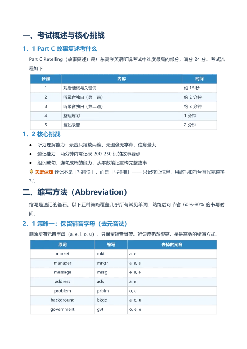 《001.PartC故事复述：速记法攻略_英语(2)_专项复习_2027年高考英语专项更新中_22027年高考英语听力高分突破讲练_话题突破03故事复述技巧和真题演练（广东专用）》第2页预览