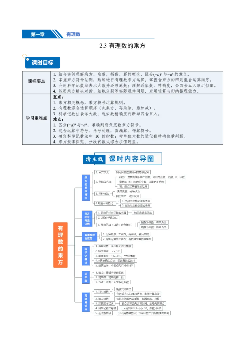 《2.3有理数的乘方（讲义，知识点&10大题型&刷好题）（解析版）_2026秋初中教辅合集_2027学科网&_2026秋《同步备课系列》7上数学_第二章有理数的运算_同步作业&讲义》第1页预览