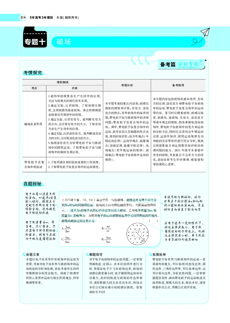 《专题十　磁场_2022版教学资源包_五年高考三年模拟_2022版新高考版选考总复习物理5·3A版_专题十磁场_专题PDF_专题PDF_专题电子书》第1页预览