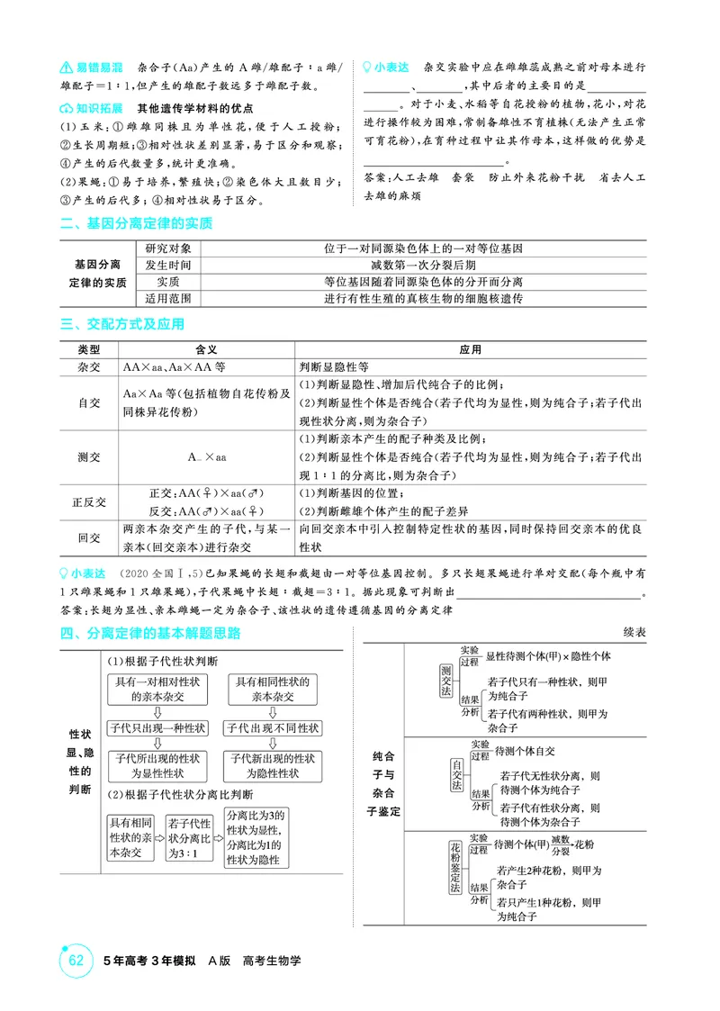 《1_精讲册-第5章遗传的基本规律_2026版教学资源包_202653高考总复习A版_浙江版_2026版.浙江版.选考总复习.生物.5·3A版_第2部分遗传与进化_第5章遗传的基本规律_2_精讲册PDF》第2页预览