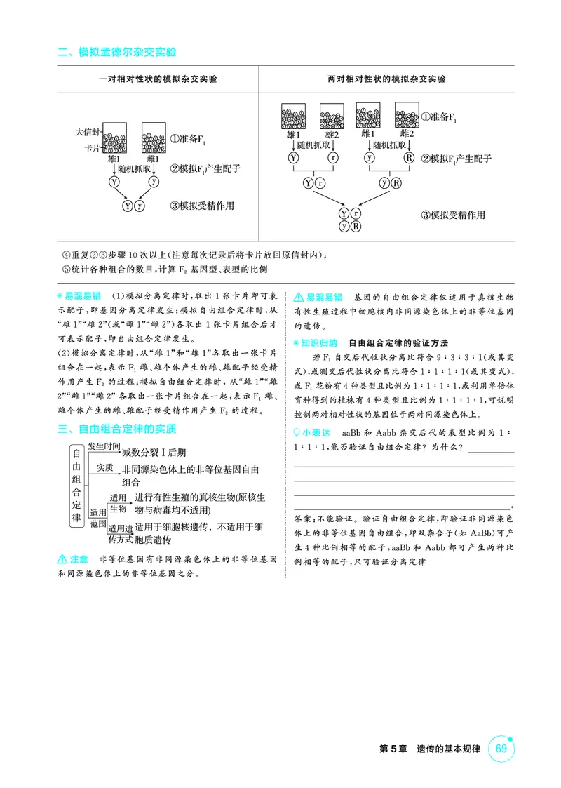 《1_精讲册-第5章遗传的基本规律_2026版教学资源包_202653高考总复习A版_浙江版_2026版.浙江版.选考总复习.生物.5·3A版_第2部分遗传与进化_第5章遗传的基本规律_2_精讲册PDF》第9页预览