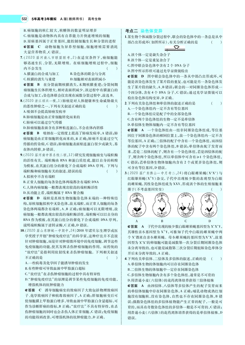 《专题13　生物的变异_2022版教学资源包_五年高考三年模拟_2022版新高考版选考总复习生物5·3A版_0125143739_专题13生物的变异_专题PDF_专题PDF_专题电子书》第7页预览