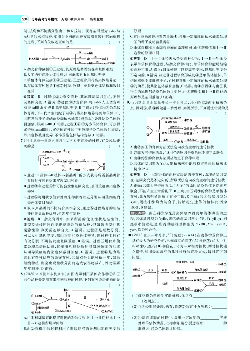 《专题13　生物的变异_2022版教学资源包_五年高考三年模拟_2022版新高考版选考总复习生物5·3A版_0125143739_专题13生物的变异_专题PDF_专题PDF_专题电子书》第9页预览