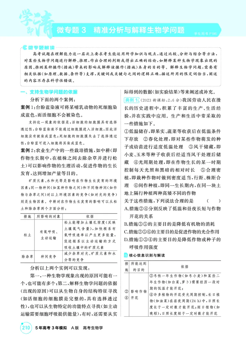《1_精讲册PDF-微专题3精准分析与解释生物学问题_2026版教学资源包_202653高考总复习A版_山东版_2026版.山东版.选考总复习.生物.5·3A版_微专题_微专题3精准分析与解释生物学问题_2_精讲册PDF》第1页预览
