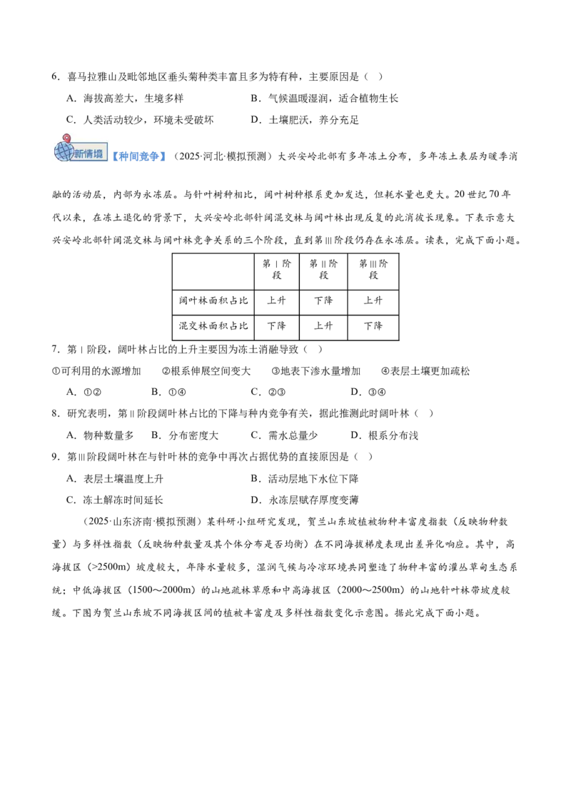 《第16讲植被与土壤（专项训练）（全国通用）（学生版）_地理_2026年_2026年高考地理一轮复习讲义+练习+课件（新教材新高考）-G55_2026版_专题06自然环境的整体性与差异性》第8页预览