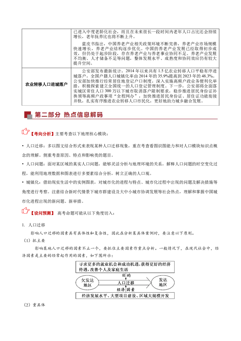 《热点04人口与地理环境（热点专练）（全国通用）（教师版）_地理_2026年-地理高考专项复习_2026年高考地理重难点讲义专练（新高考通用）-G102_2026版》第2页预览