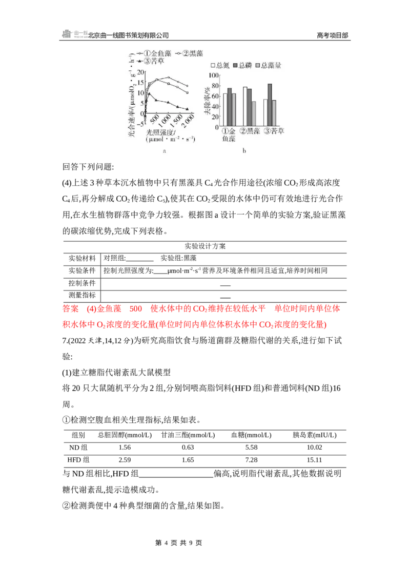 《1_精练册Word-微专题4　实验分析与设计_2026版教学资源包_202653高考总复习A版_山东版_2026版.山东版.选考总复习.生物.5·3A版_微专题_微专题4实验分析与设计_5_习题WORD》第4页预览