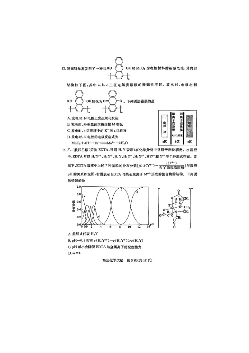 《47_05化学山东滨州市（二模）试卷+标答评分细则_2025版教学资源包_（总复习系列）2025版《5年高考3年模拟》新高考版B版（⭐全科）_2025版.新高考新教材版.选考总复习.化学.5·3B版》第5页预览