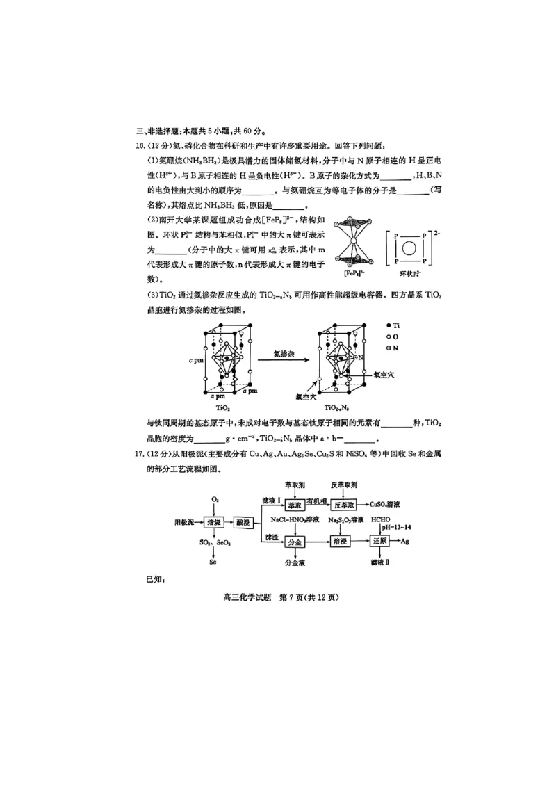 《47_05化学山东滨州市（二模）试卷+标答评分细则_2025版教学资源包_（总复习系列）2025版《5年高考3年模拟》新高考版B版（⭐全科）_2025版.新高考新教材版.选考总复习.化学.5·3B版》第7页预览