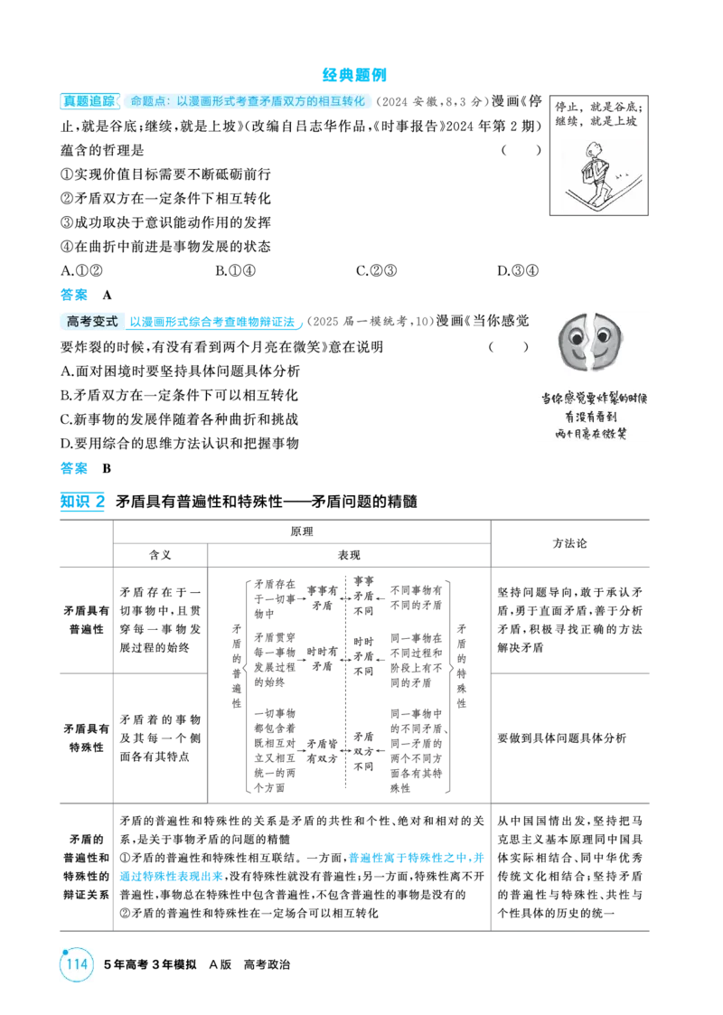 《1_精讲册PDF-第三课第3课时唯物辩证法的实质与核心(矛盾观)_2026版教学资源包_202653高考总复习A版_江苏版_2026版.江苏版.选考总复习.政治.5·3A版_一、图书电子教参_必修4哲学与文化》第2页预览