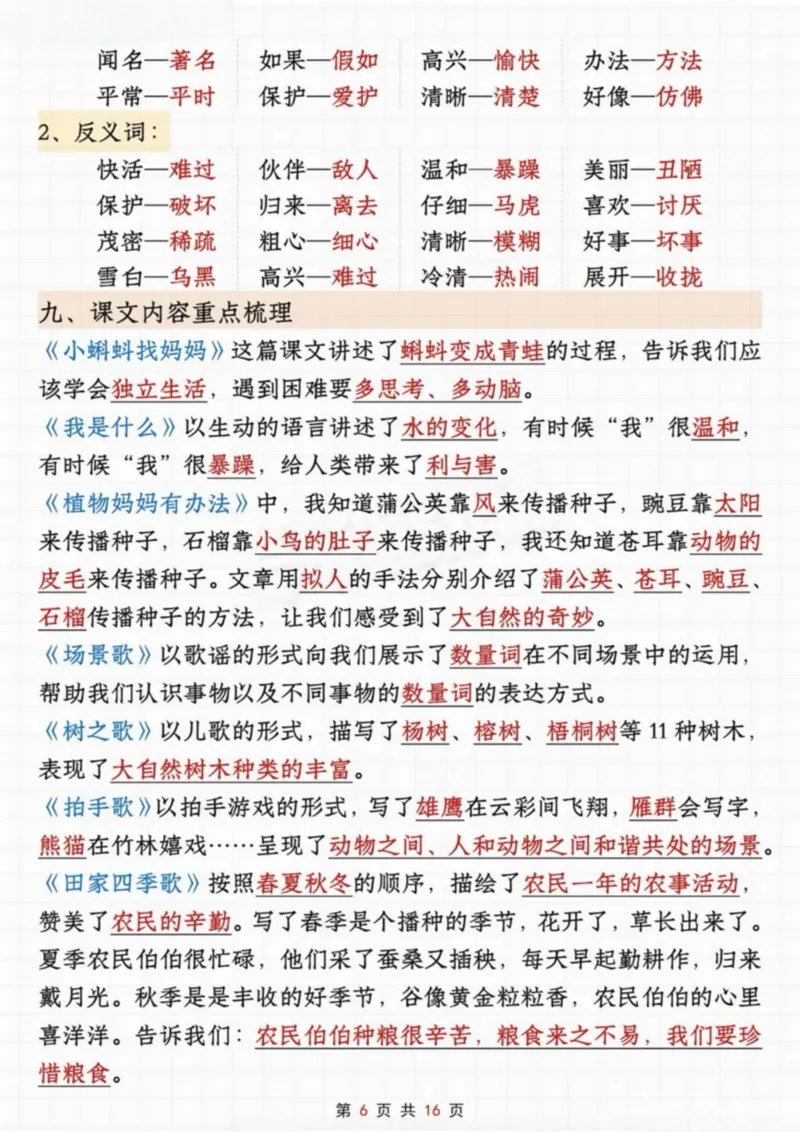 《二年级上册语文全册高频考点汇总_2年级上册同步教辅_2上-语文_二上语文-核心考点》第6页预览