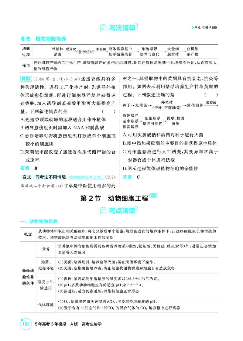 《1_精讲册PDF-第23章细胞工程_2026版教学资源包_202653高考总复习A版_山东版_2026版.山东版.选考总复习.生物.5·3A版_第5部分生物技术与工程_第23章细胞工程_2_精讲册PDF》第3页预览