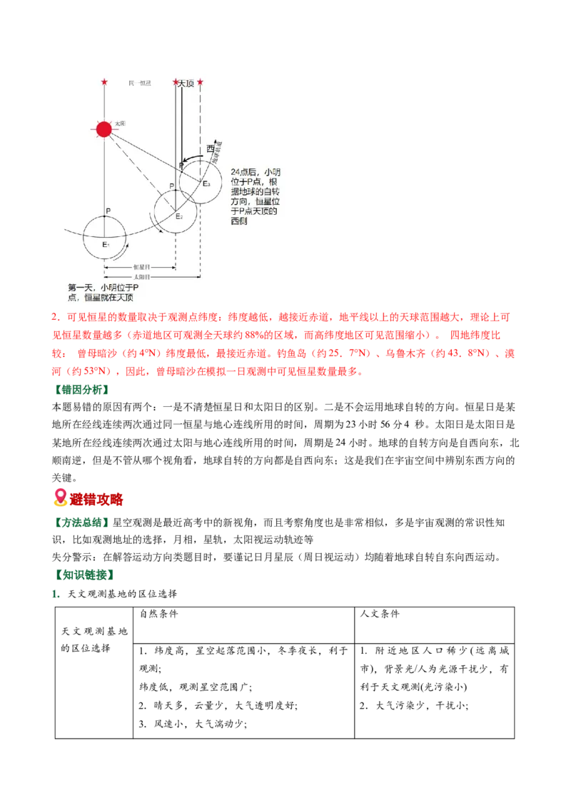 《易错01地球运动（教师版）_地理_2026年-地理高考专项复习_2026年高考地理重难点讲义专练（新高考通用）-G102_2026版》第2页预览