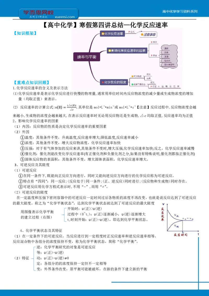 《高一化学课改目标985班总结第四讲化学反应速率-2952c35a5896_学而思高一全套_2020年寒假高一_2020寒直播课寒假目标985班高一化学直播班（课改）李炜完结_总结》第1页预览