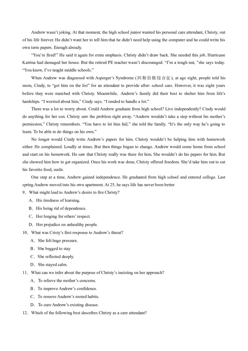 《02阅读理解（记叙文）（新高考专用）（原卷版）_英语(2)_专项复习_2025年_2024年高考一模试题分类汇编英语新高考专用》第3页预览