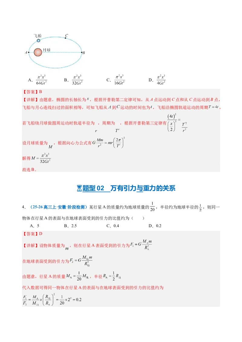《第12讲万有引力定律及应用（专项训练）（安徽专用）（教师版）_地理_2027年高考地理一轮_2027年高考物理一轮课件+讲义+练习（安徽专用）-G326_2027版》第6页预览