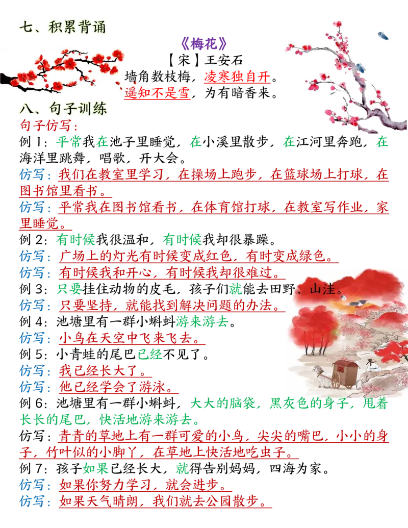 《二年级上册语文单元必考点完整版_2年级上册同步教辅_2上-语文_二上语文-期中+期末复习》第2页预览