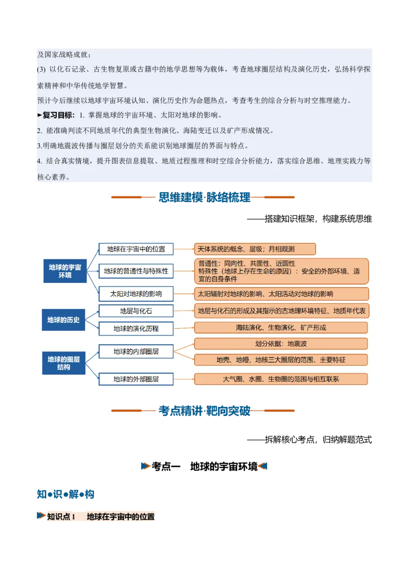 《第03讲地球的宇宙环境、演化历史、圈层结构（复习讲义）（全国通用）（教师版）_地理_2027年高考地理一轮_2027年高考地理一轮复习讲义+练习+课件（新教材新高考）-G55_2027版》第3页预览