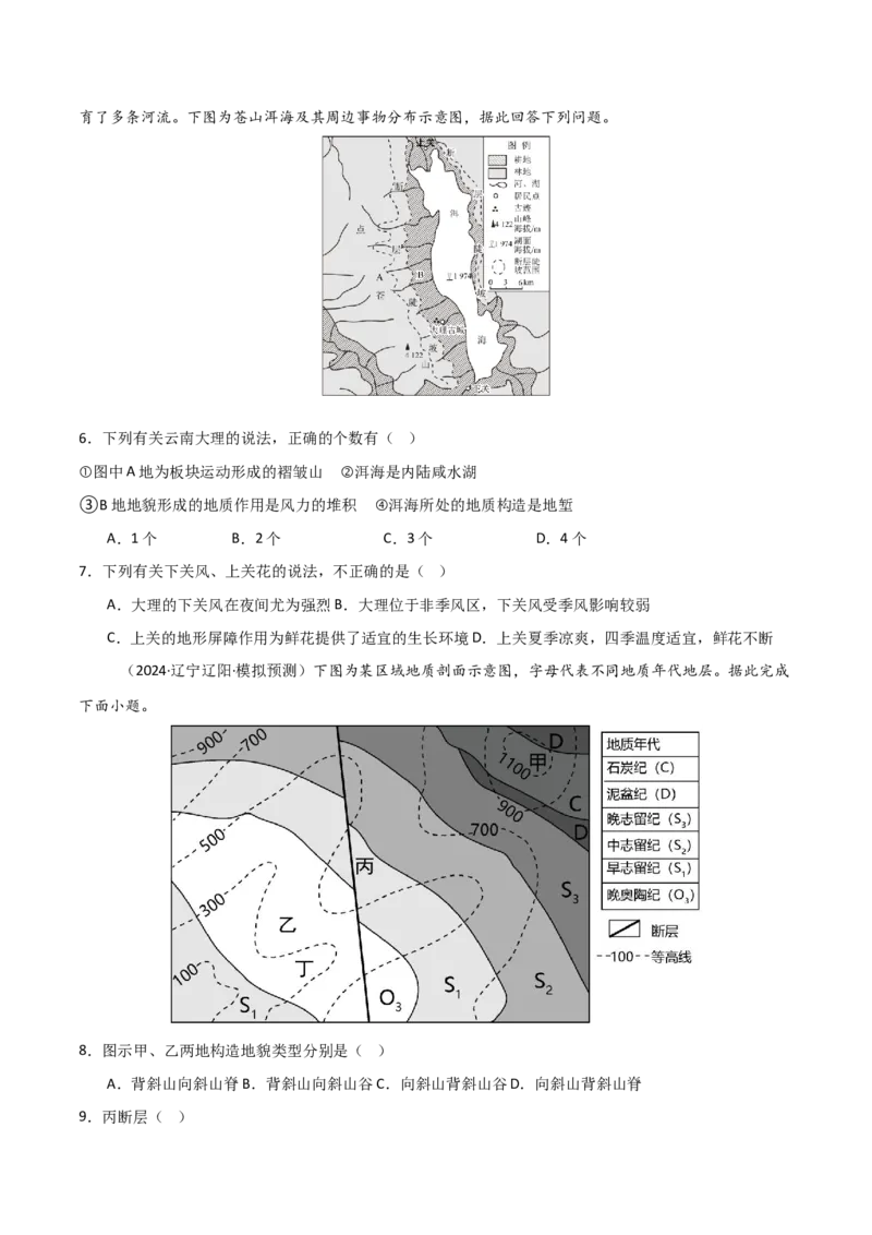 《第14讲板块运动、构造运动及其地貌（专项训练）（黑吉辽蒙专用）（学生版）_地理_2026年_2026年高考地理一轮课件+讲义+练习（黑吉辽蒙专用）-G330》第7页预览