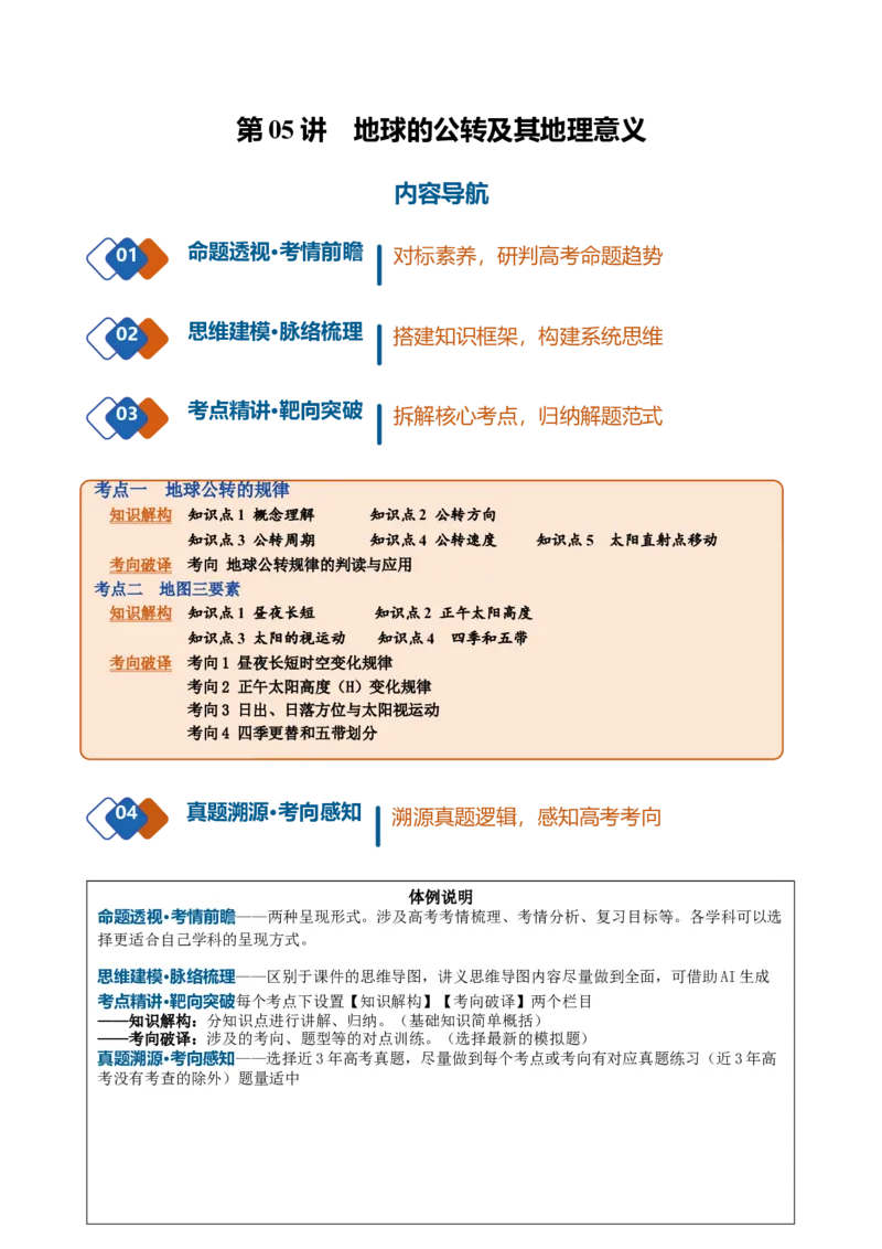 《第05讲地球的公转及其地理意义（复习讲义）（全国通用）（学生版）_地理_2027年高考地理一轮_2027年高考地理一轮复习讲义+练习+课件（新教材新高考）-G55_2027版》第1页预览