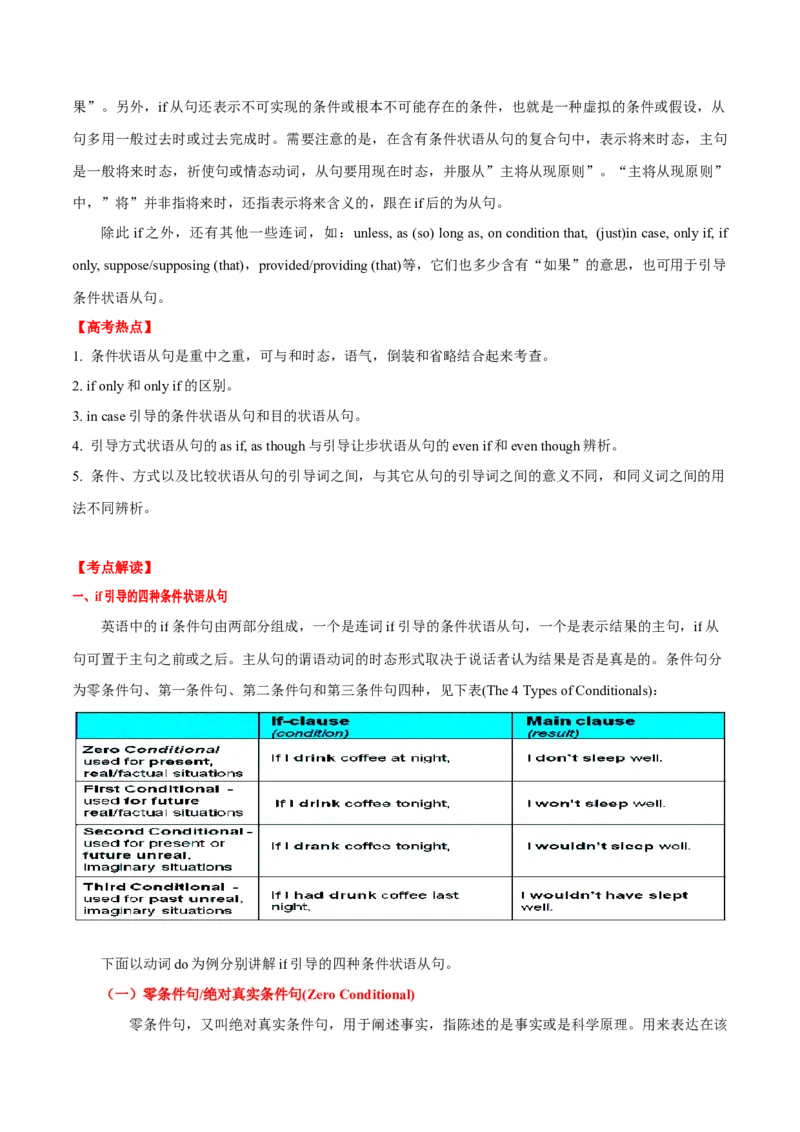 《04条件状语从句考点扫描+巩固练习+答案_英语(2)_专项复习_2024年_2024年高考英语语法词汇专项突破_资料_第九组状语从句》第2页预览