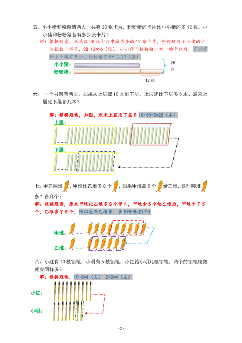 《二年级数学移多补少专项练习题10.10_2年级上册同步教辅_2上-数学_二上数学-专项练习》第2页预览