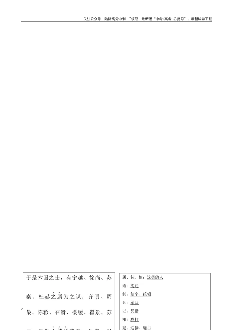 《选择必修中册背诵篇目之《过秦论》（教师版）_专项复习_2025年_2025年高考语文古诗文必备篇目读写专练（全国通用）_资料_4-选择必修中册》第2页预览