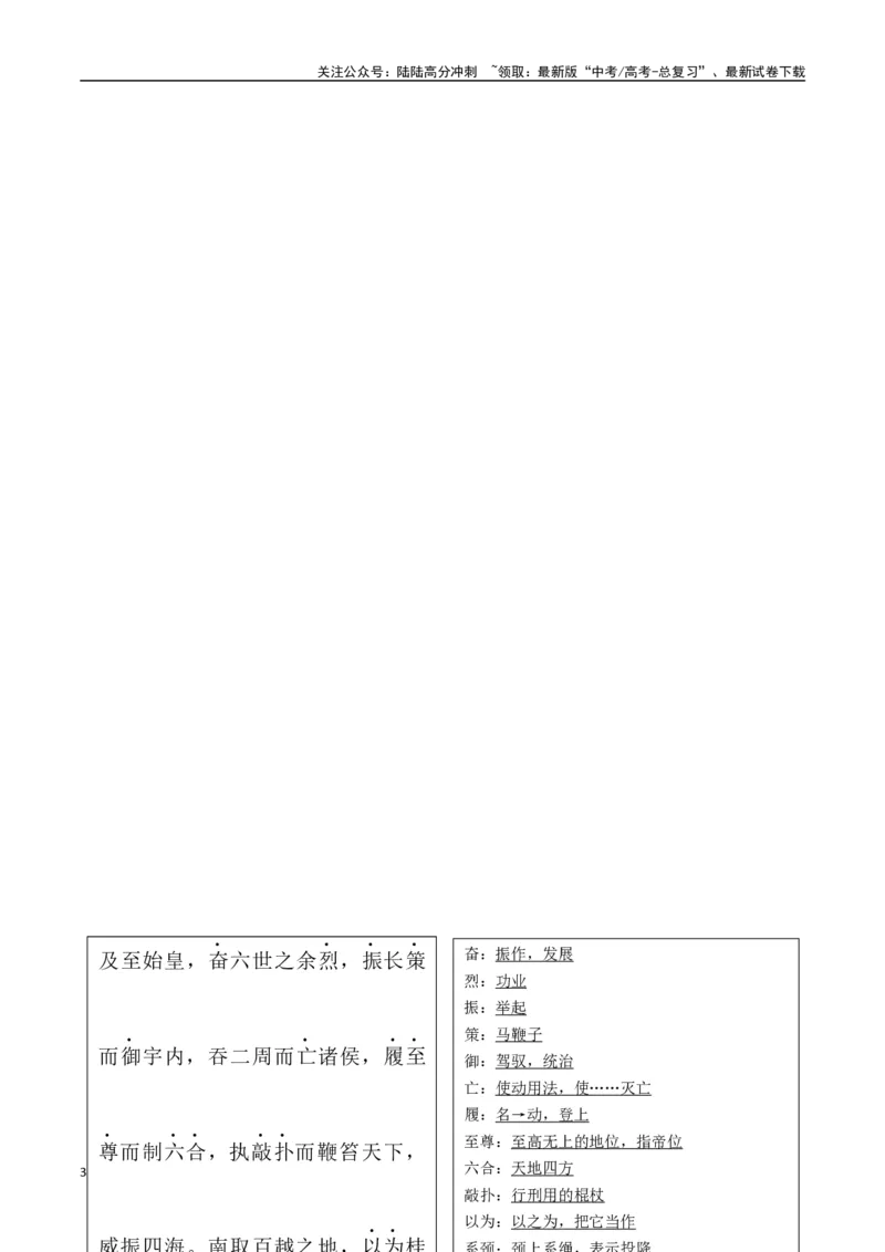 《选择必修中册背诵篇目之《过秦论》（教师版）_专项复习_2025年_2025年高考语文古诗文必备篇目读写专练（全国通用）_资料_4-选择必修中册》第3页预览