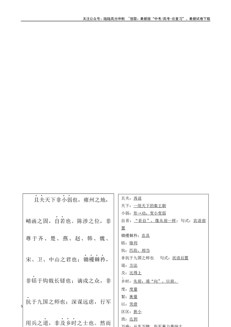 《选择必修中册背诵篇目之《过秦论》（教师版）_专项复习_2025年_2025年高考语文古诗文必备篇目读写专练（全国通用）_资料_4-选择必修中册》第5页预览