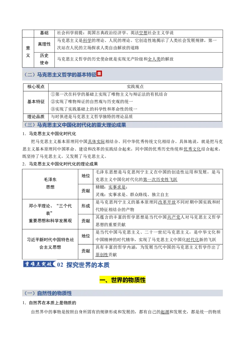 《第一单元探索世界与把握规律（知识清单）（全国通用）_zheng治_2026年_2026年高考政治一轮复习讲义+练习+课件（新教材新高考）-G55_2026版_必修4哲学与文化》第6页预览