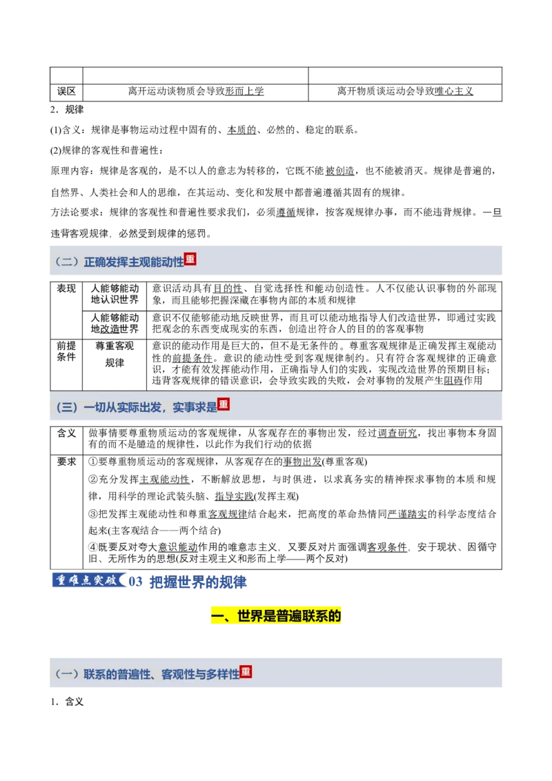 《第一单元探索世界与把握规律（知识清单）（全国通用）_zheng治_2026年_2026年高考政治一轮复习讲义+练习+课件（新教材新高考）-G55_2026版_必修4哲学与文化》第8页预览