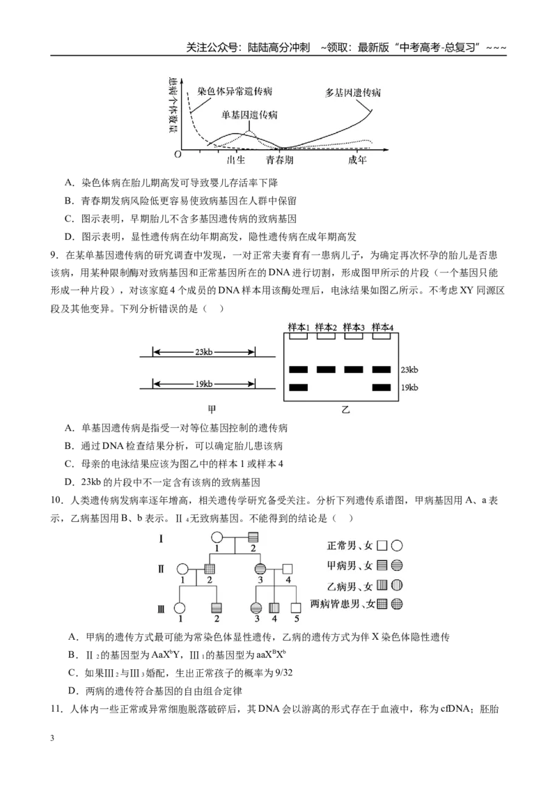《第五单元基因的传递规律（综合训练）（四川专用）（学生版）_06-生物-高考总复习_一轮复习_2026年-生物高考一轮复习_2026年高考生物一轮课件+讲义+练习（四川专用）-G335》第3页预览