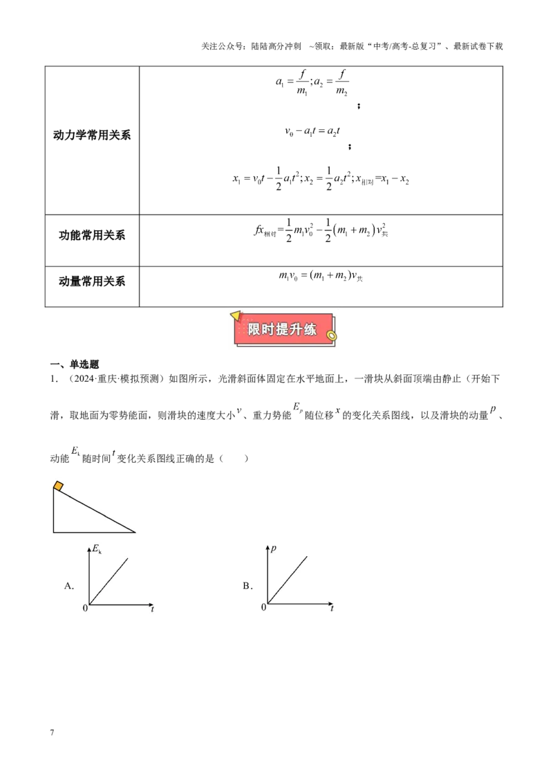《重难点06动量（动量定理及其应用、动量守恒定律及其应用、碰撞模型及其拓展）（解析版）_04-物理-高考总复习_专项复习_2025年_2025年高考物理重难点讲义专练（新高考通用）》第7页预览
