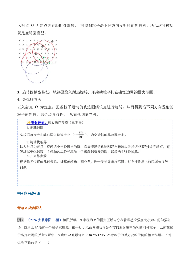 《第27讲动态圆、磁聚焦和磁发散问题（复习讲义）（黑吉辽蒙专用）（学生版）_地理_2027年高考地理一轮_2027年高考物理一轮课件+讲义+练习（黑吉辽蒙专用）-G330_2027版》第7页预览