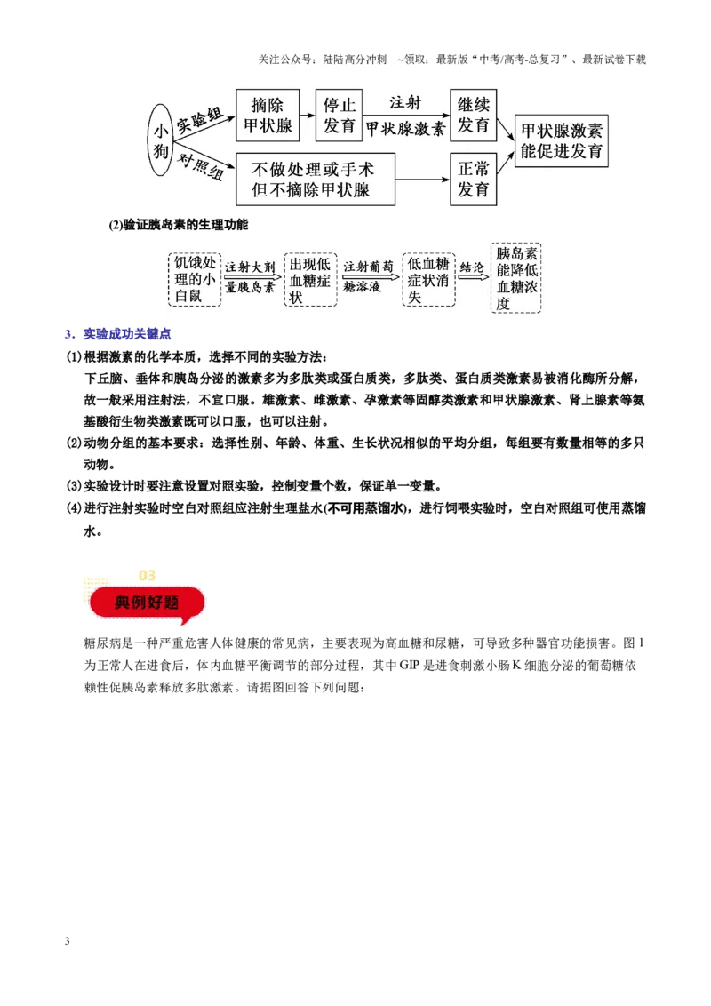 《题型03生命活动调节相关实验分析与探究（教师版）-27页_06-生物-高考总复习_专项复习_2025年_2025年高考生物实验题型通关_资料》第3页预览