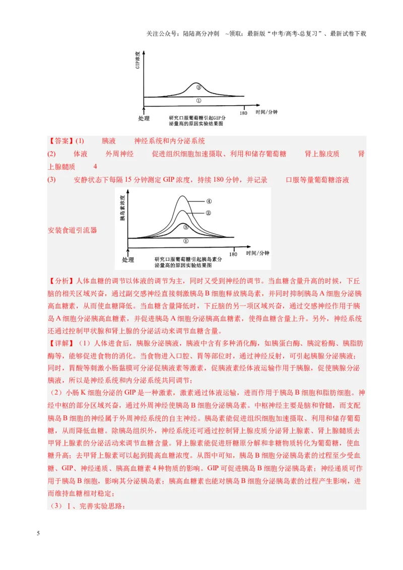 《题型03生命活动调节相关实验分析与探究（教师版）-27页_06-生物-高考总复习_专项复习_2025年_2025年高考生物实验题型通关_资料》第5页预览