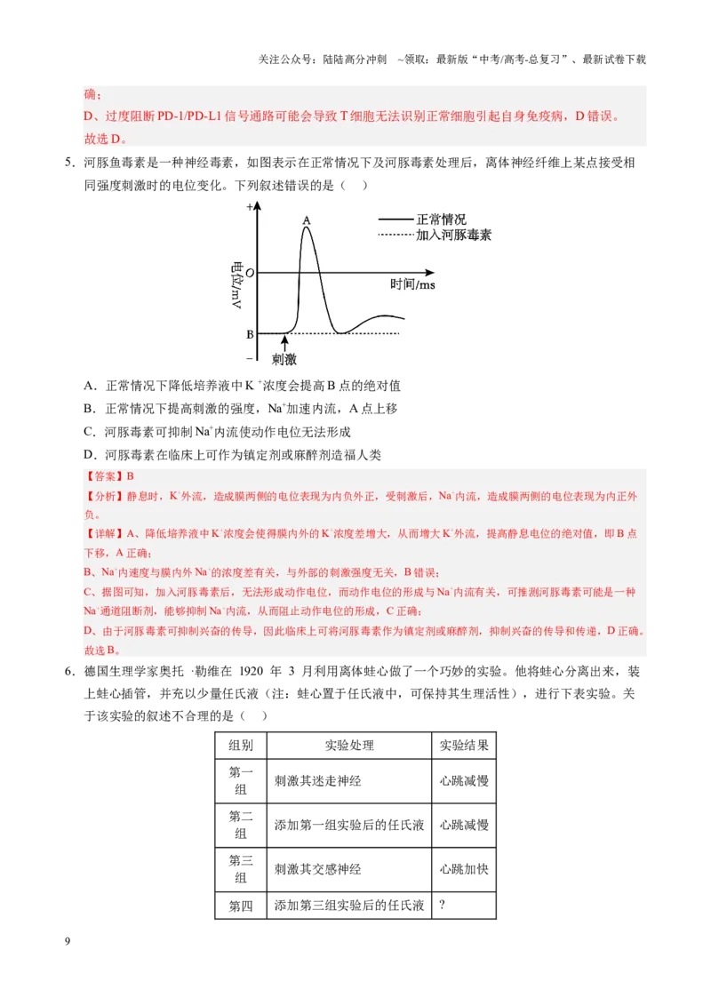 《题型03生命活动调节相关实验分析与探究（教师版）-27页_06-生物-高考总复习_专项复习_2025年_2025年高考生物实验题型通关_资料》第9页预览