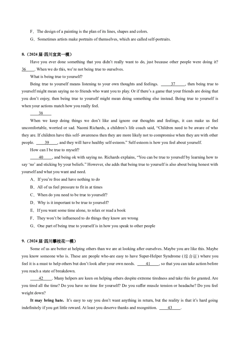 《04七选五（全国卷专用）（原卷版）_英语(2)_专项复习_2025年_2024年高考一模试题分类汇编英语全国卷专用》第6页预览