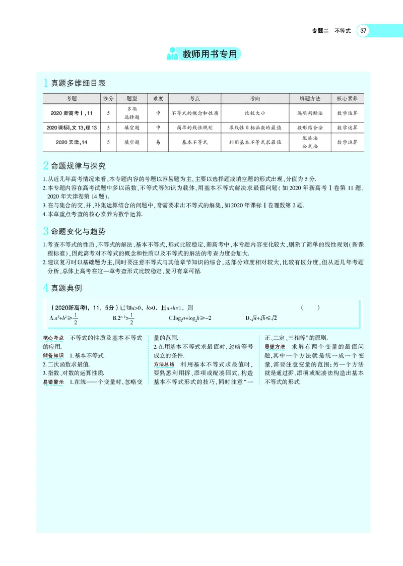 《§2.1不等式及其解法_2022版教学资源包_五年高考三年模拟_2022版新高考版高考总复习数学5·3A版_专题二§21不等式及其解法_专题PDF_专题PDF_专题电子书》第2页预览