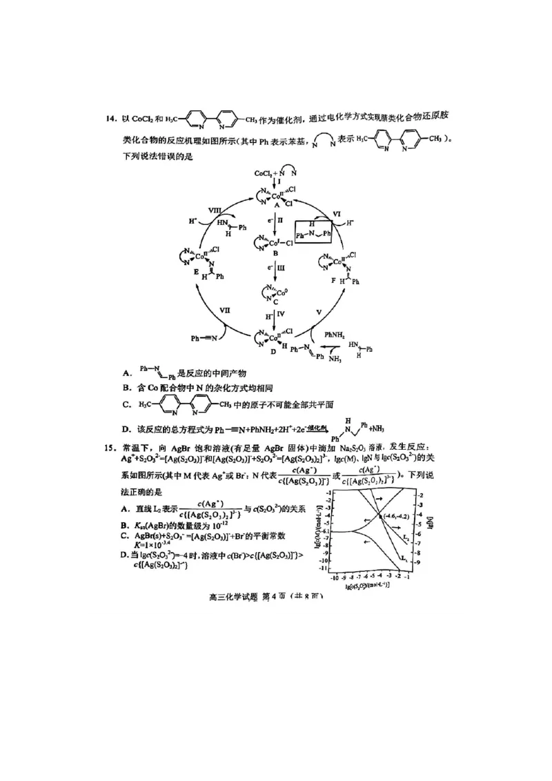 《58_05化学山东菏泽市（二模）试卷+标答_2025版教学资源包_（总复习系列）2025版《5年高考3年模拟》新高考版B版（⭐全科）_2025版.新高考新教材版.选考总复习.化学.5·3B版_1_资源拓展》第4页预览