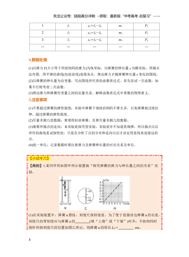 《第二章第10课时　实验二：探究弹簧弹力与形变量的关系　实验三：探究两个互成角度的力的合成规律（教师版）_04-物理-高考总复习_一轮复习_2026年-物理高考一轮复习_资料》第3页预览