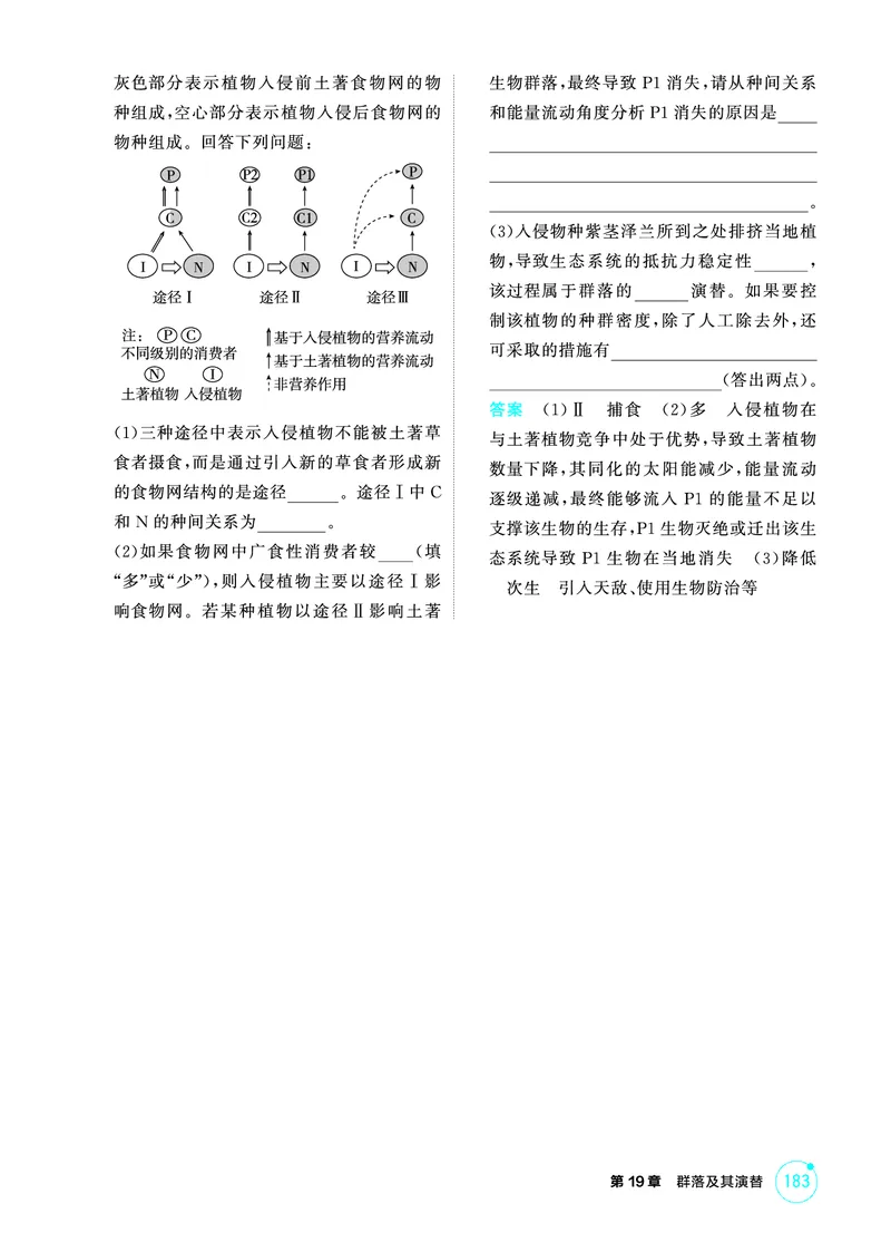 《1_精练册-第19章群落及其演替_2026版教学资源包_202653高考总复习A版_广东版_2026版.广东版.选考总复习.生物.5·3A版_第4部分生物与环境_第19章群落及其演替_4_PDF教参电子书》第5页预览
