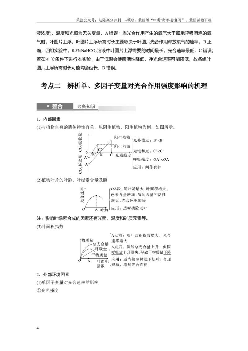 《第三单元　第17课时　光合作用的影响因素及其应用_06-生物-高考总复习_一轮复习_2025年_2025年大一轮复习讲义人教版生物_资料_1-资料_大一轮复习讲义教师专用》第4页预览