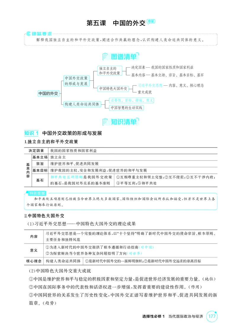 《1_精讲册-第五课　中国的外交_2026版教学资源包_202653高考总复习A版_山东版_2026版.山东版.选考总复习.政治.5·3A版_一、图书电子教参_选择性必修1当代国际政治与经济_第五课中国的外交》第1页预览